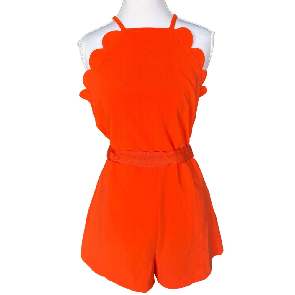 Victoria Beckham x Target Orange Romper Shorts Tie Waist Neon Colorful Small